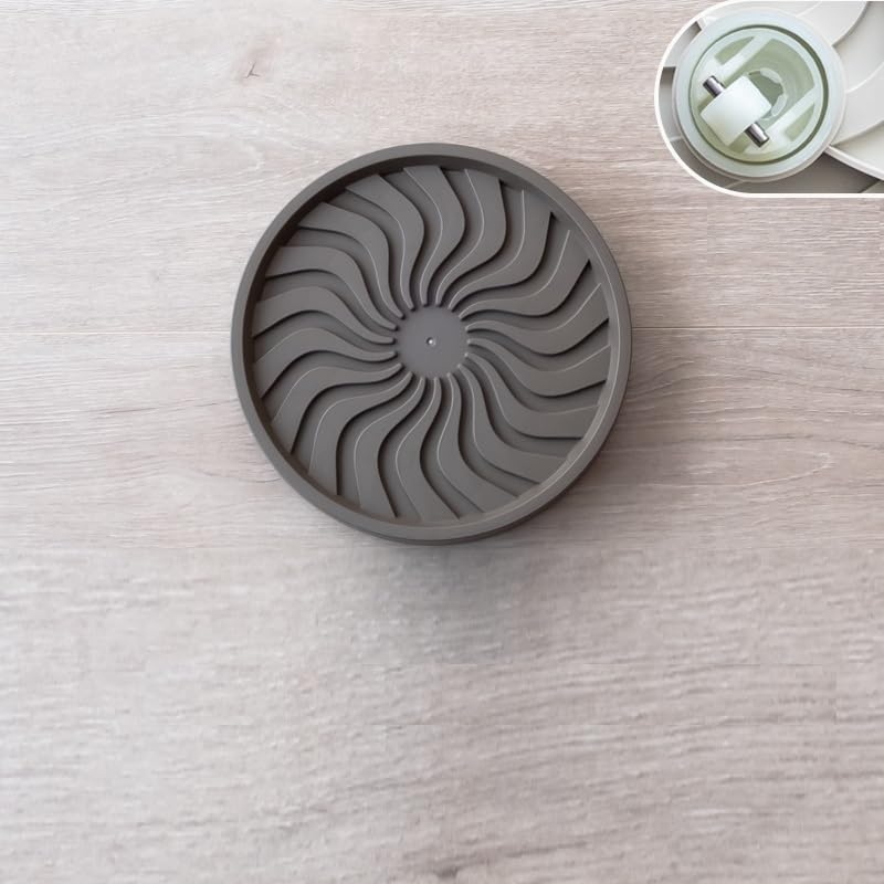 HASTHIP® 13'' Round Mobile Planter Tray, Spiral Ridged PP Flower Pot Caddy with Wheels, 360 Degree Moving Plant Stand for Indoor & Outdoor Use, Grey HASTHIP® 13'' Round Mobile Planter Tray, Spiral Ridged PP Flower Pot Caddy with Wheels, 360 Degree Moving Plant Stand for Indoor & Outdoor Use, Grey